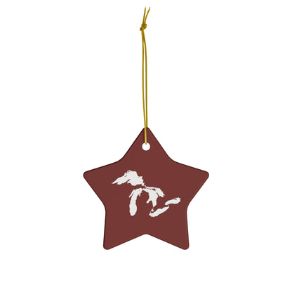 Great Lakes Christmas Ornament (Cherryland Red) | Ceramic - 4 Shapes