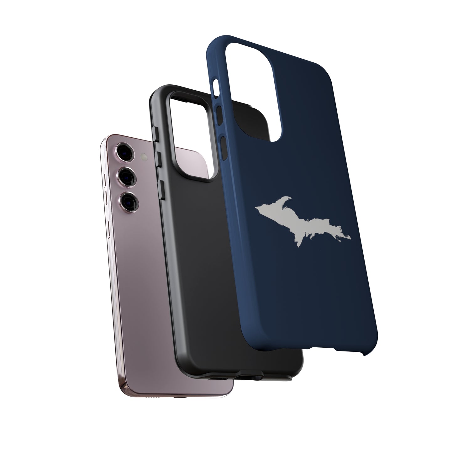 Michigan Upper Peninsula Tough Phone Case (Navy w/ White UP Outline) | Samsung & Pixel Android