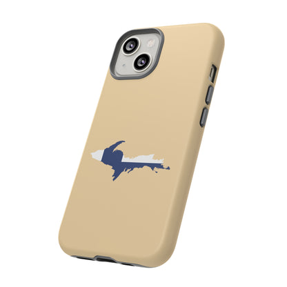 Michigan Upper Peninsula Tough Phone Case (Maple Color w/ UP Finland Flag Outline) | Apple iPhone