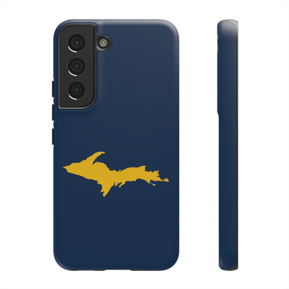 Michigan Upper Peninsula Tough Phone Case (Navy w/ Gold UP Outline) | Samsung & Pixel Android