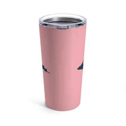 Michigan Upper Peninsula Tumbler (w/ UP Outline) | Strawberry Pink - 20oz