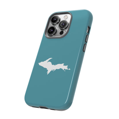 Michigan Upper Peninsula Tough Phone Case (Lake Huron Blue w/ UP Outline) | Apple iPhone