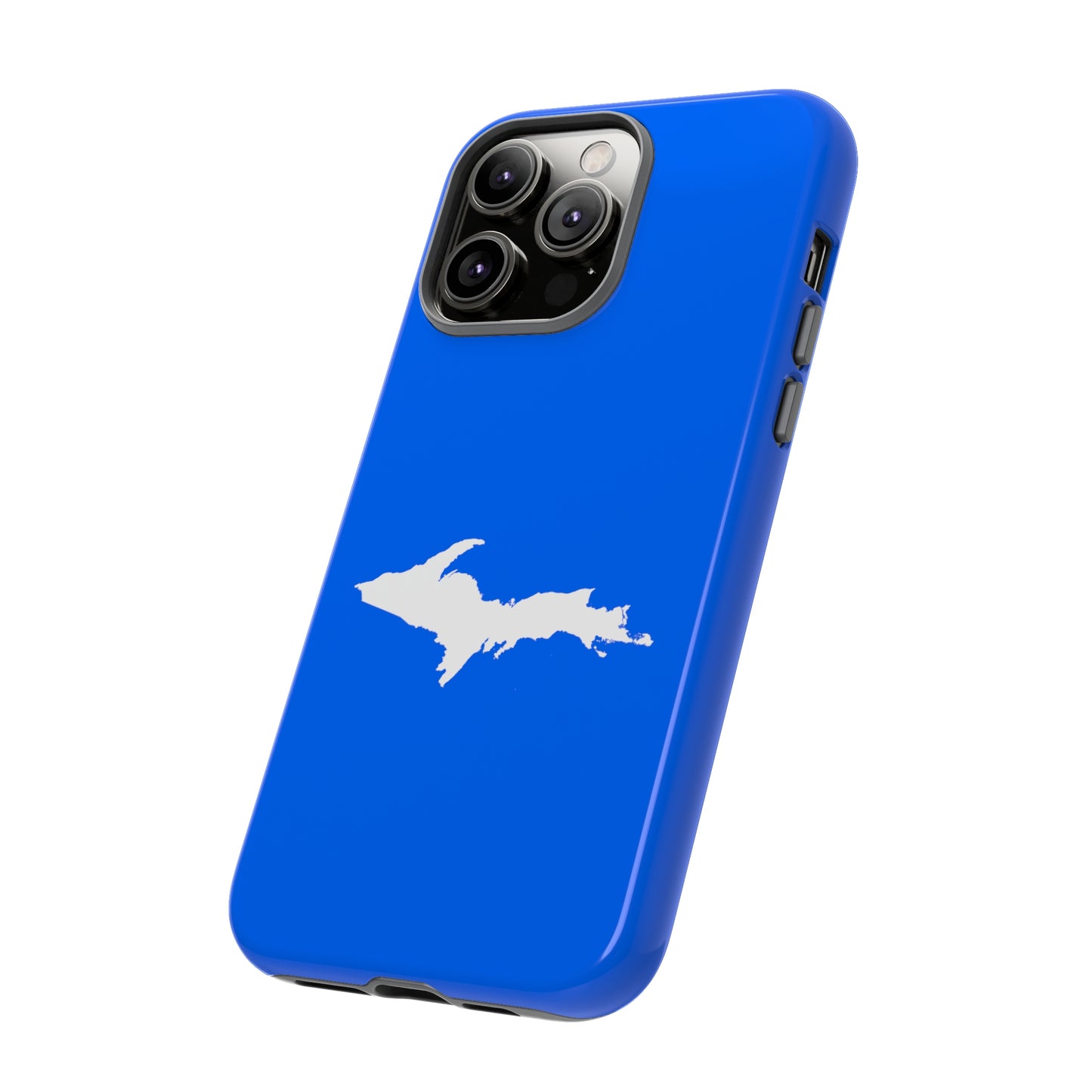 Michigan Upper Peninsula Tough Phone Case (Motor Town Blue w/ UP Outline) | Apple iPhone