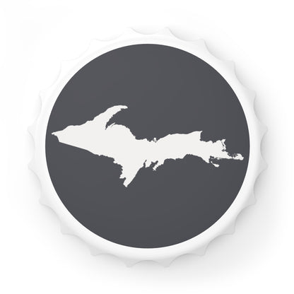 Michigan Upper Peninsula Bottle Opener (w/ UP Outline) | Iron Ore Grey