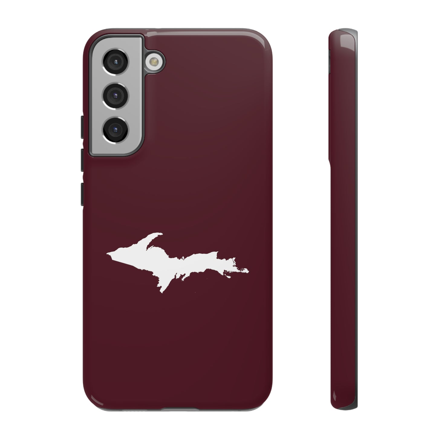 Michigan Upper Peninsula Tough Phone Case (Pinot Red w/ UP Outline) | Samsung & Pixel Android