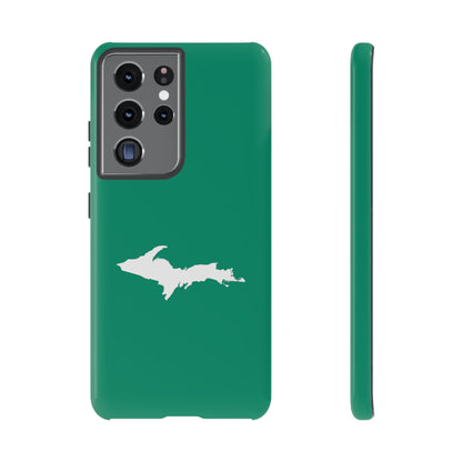 Michigan Upper Peninsula Tough Phone Case (Emerald Green w/ UP Outline) | Samsung & Pixel Android