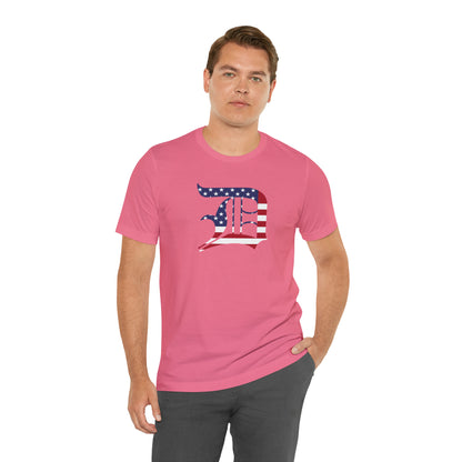 Detroit 'Old English D' T-Shirt (Patriotic Edition) | Unisex Standard