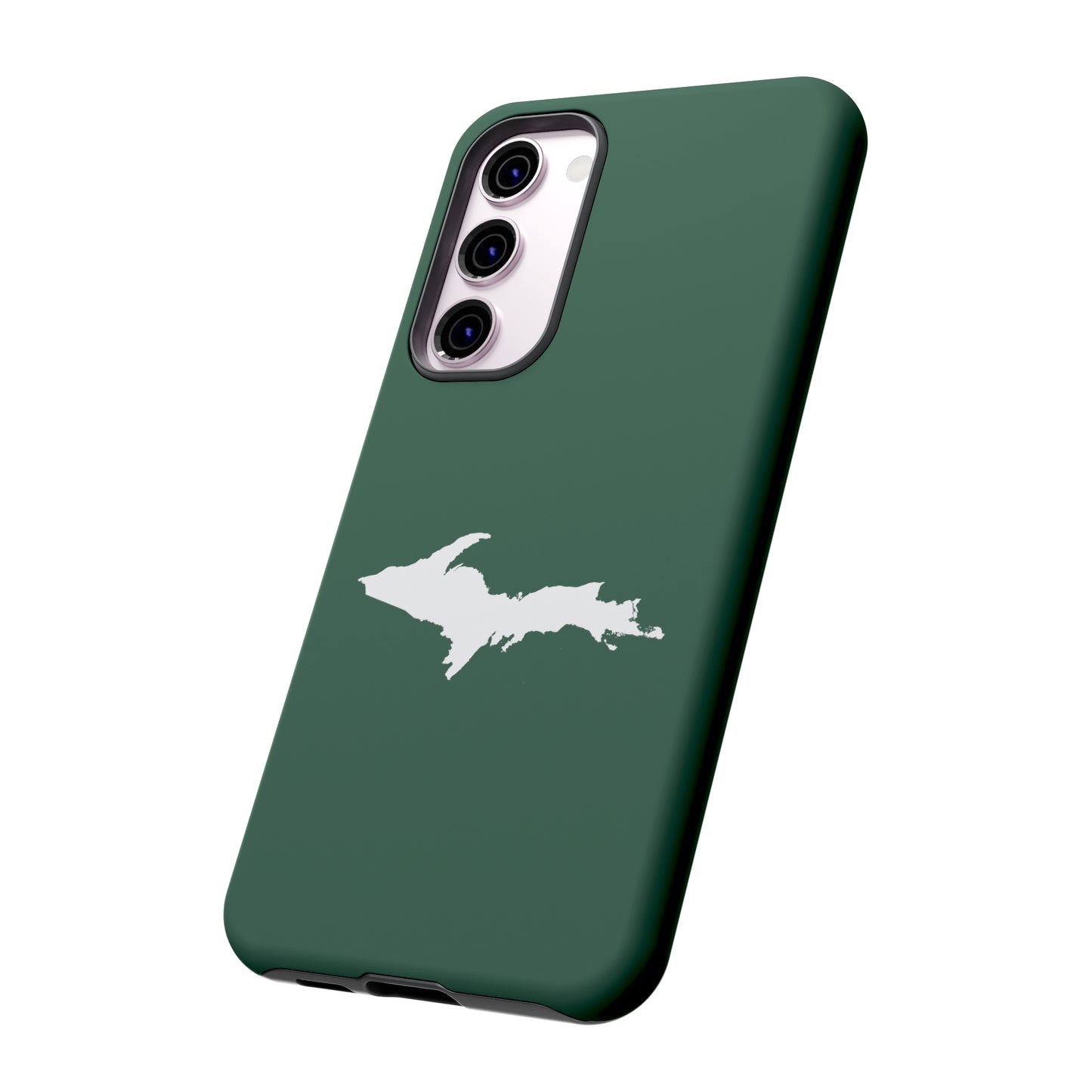 Michigan Upper Peninsula Tough Phone Case (Ginger Ale Green w/ UP Outline) | Samsung & Pixel Android