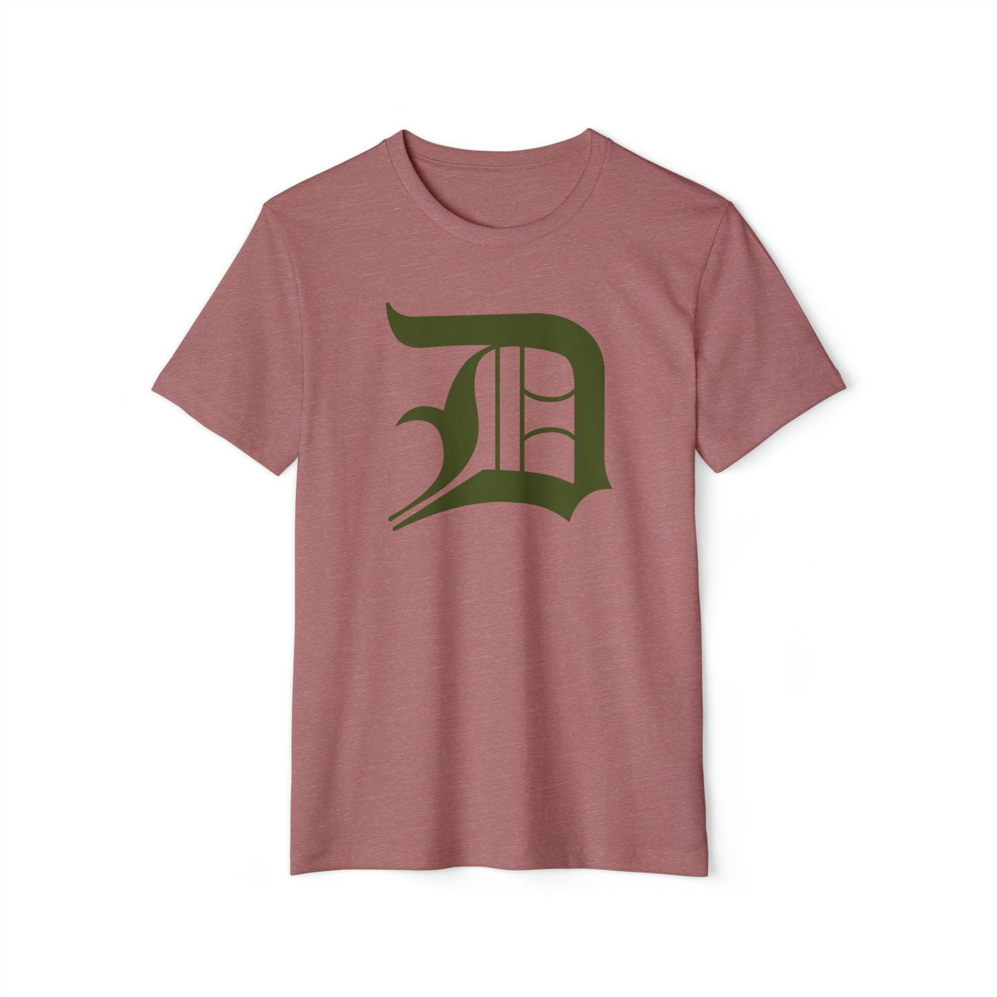 Detroit 'Old English D' T-Shirt (Army Green) | Unisex Recycled Organic