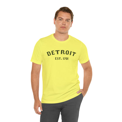 'Detroit EST. 1701' T-Shirt (Army Green Ballpark Font) | Unisex Standard