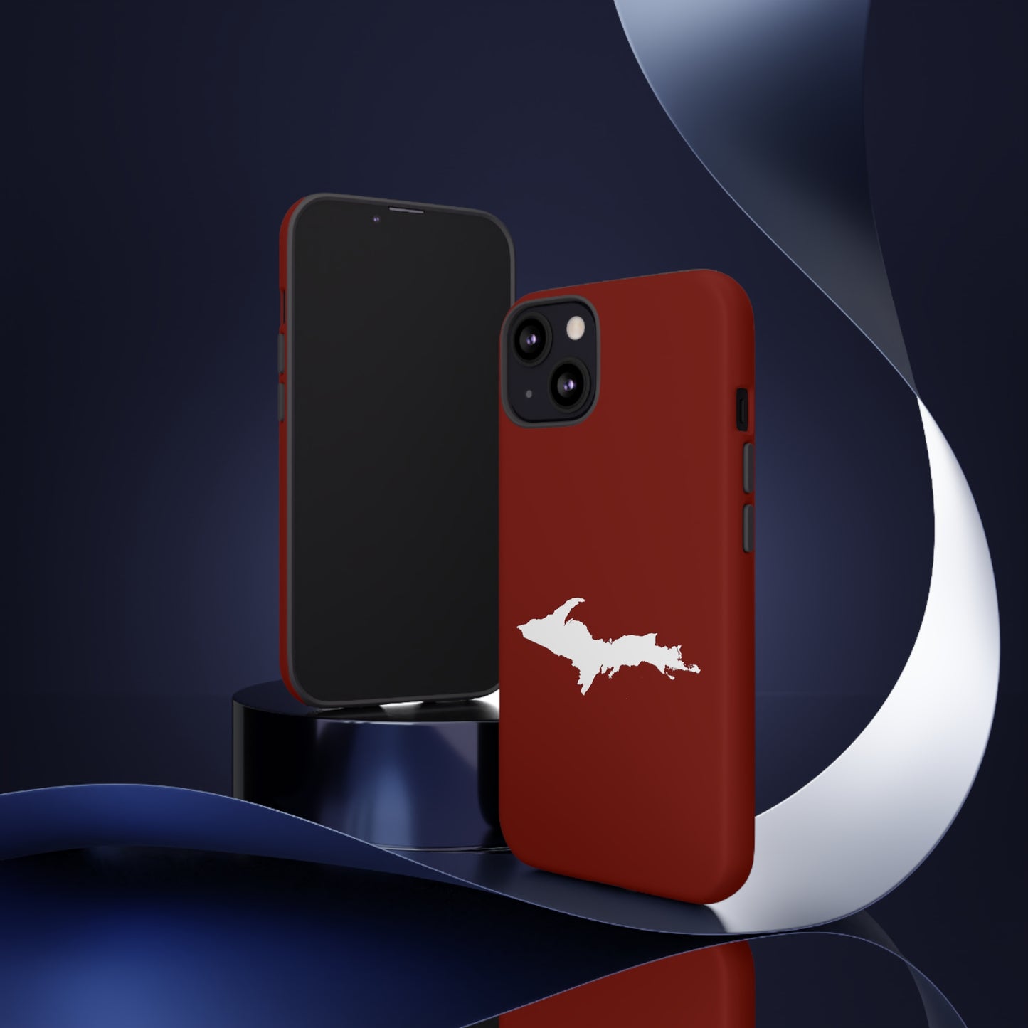 Michigan Upper Peninsula Tough Phone Case (Traverse Cherry Red w/ UP Outline) | Apple iPhone