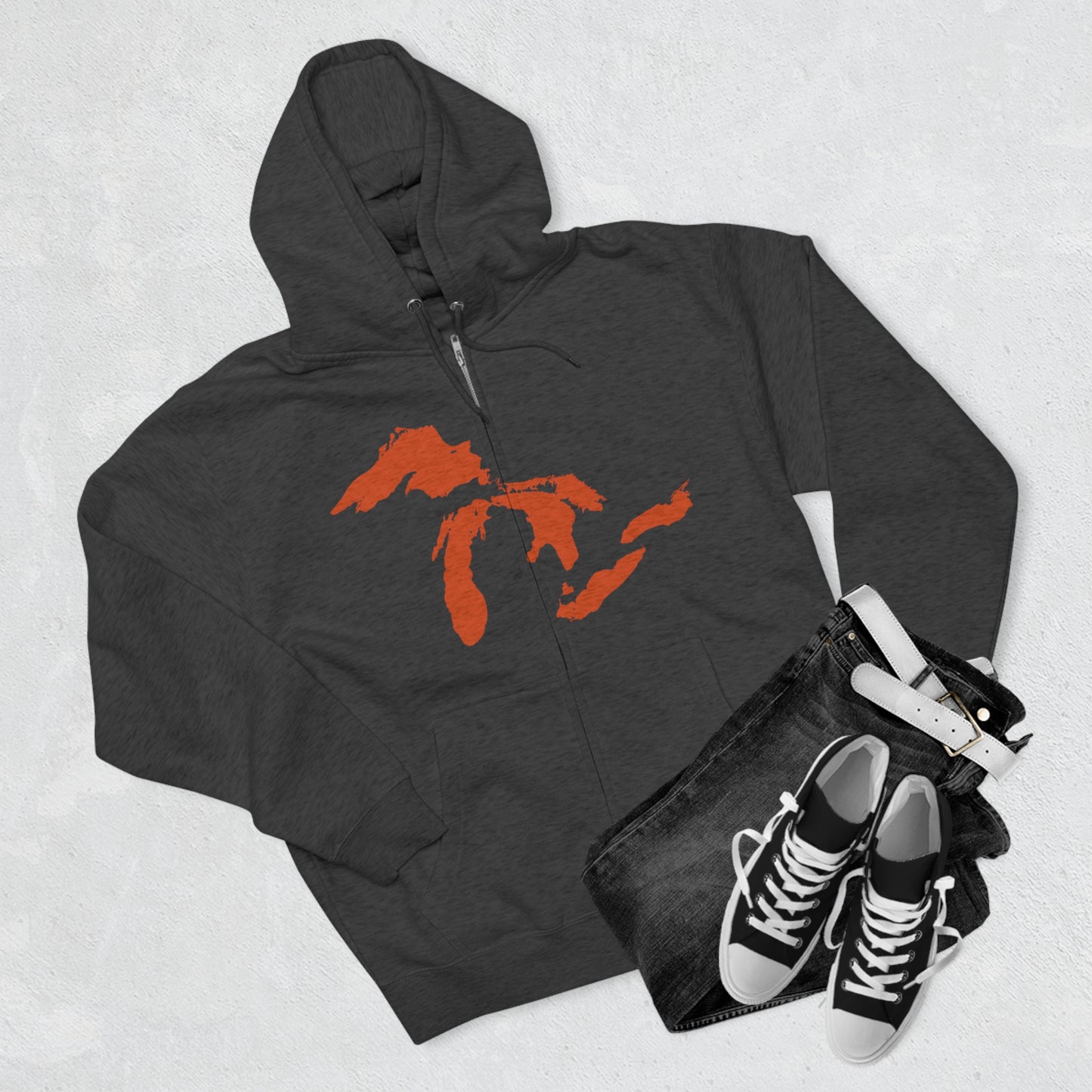 Great Lakes Hoodie (Maple Leaf Orange) | Unisex Full Zip