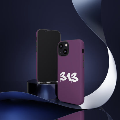 Detroit '313' Tough Phone Case (Plum Tag Font) | Apple iPhone