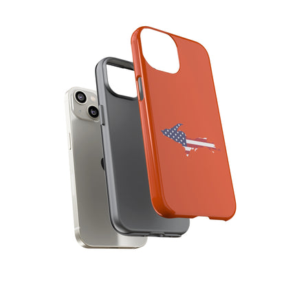 Michigan Upper Peninsula Tough Phone Case (Maple Leaf Orange w/ UP USA Outline) | Apple iPhone