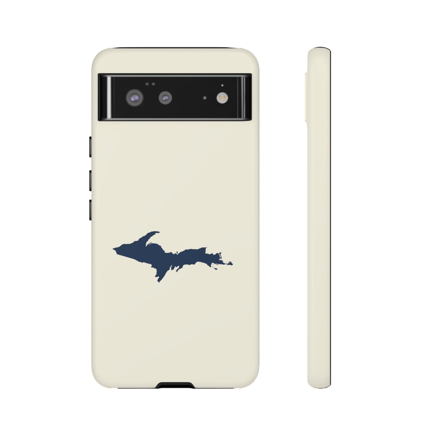 Michigan Upper Peninsula Tough Phone Case (Ivory w/ Navy UP Outline) | Samsung & Pixel Android