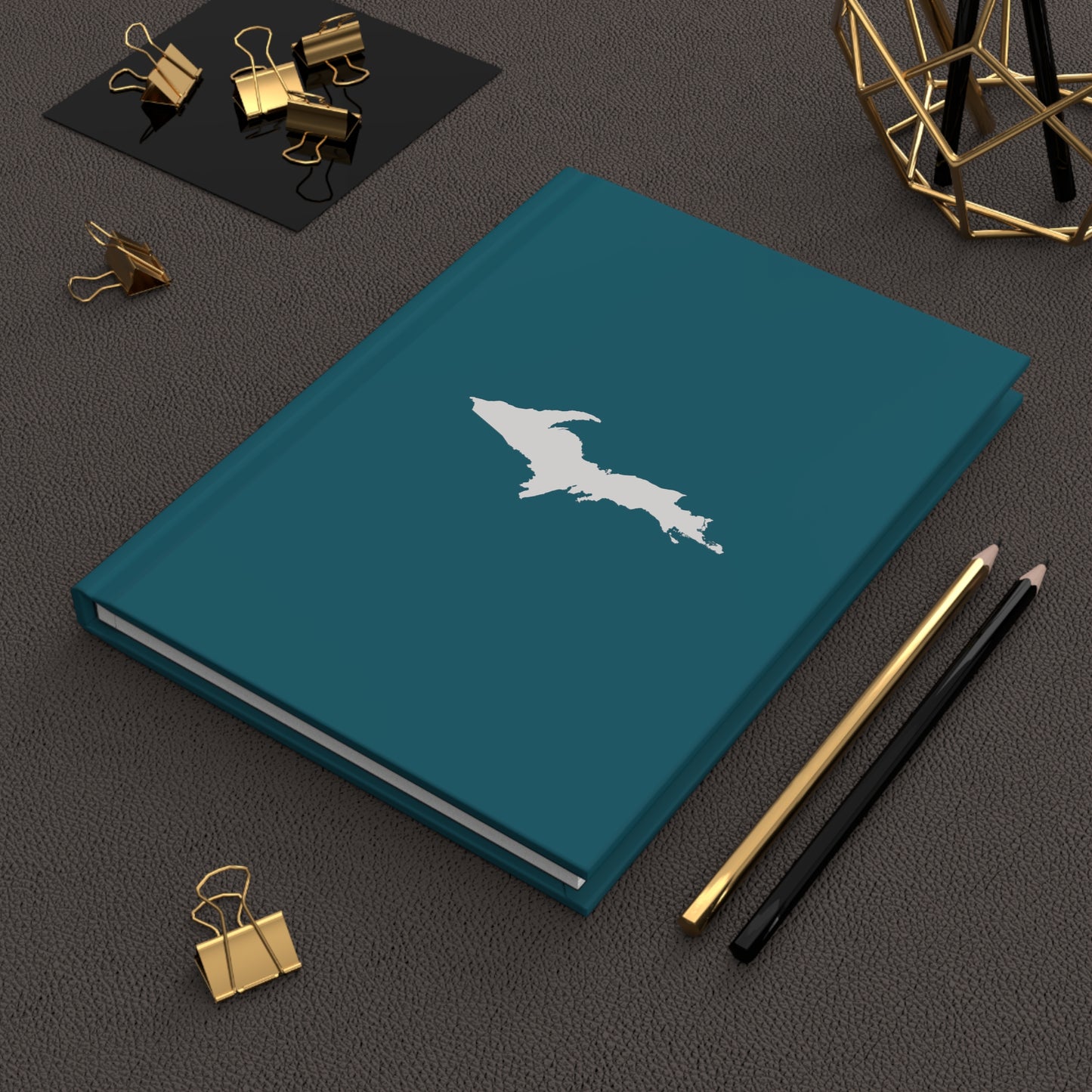 Michigan Upper Peninsula Hardcover Journal (Auburn Hills Teal w/ UP Outline) | Ruled - 150pgs