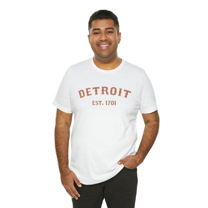 'Detroit EST. 1701' T-Shirt (Copper Ballpark Font) | Unisex Standard