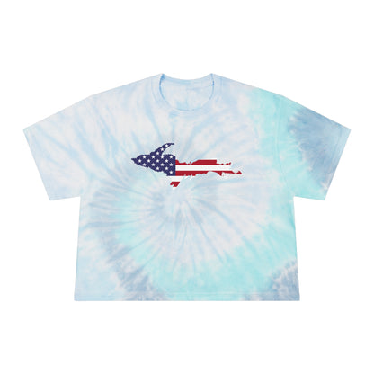 Michigan Upper Peninsula Crop Top (w/ UP USA Flag) | Tie-Dye