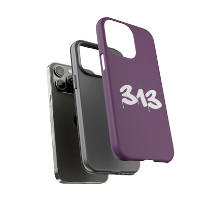 Detroit '313' Tough Phone Case (Plum Tag Font) | Apple iPhone