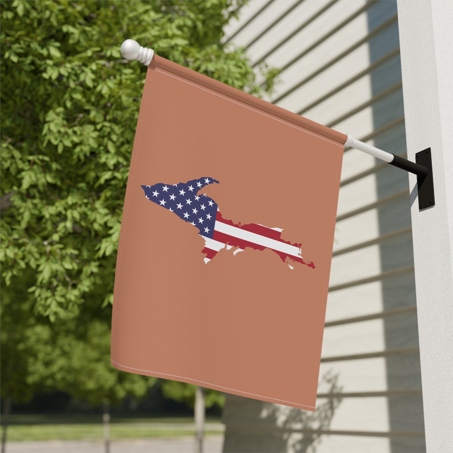 Michigan Upper Peninsula Home & Garden Flag (w/ UP USA Flag) | Copper Color