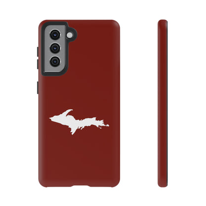 Michigan Upper Peninsula Tough Phone Case (Traverse Cherry Red w/ UP Outline) | Samsung & Pixel Android