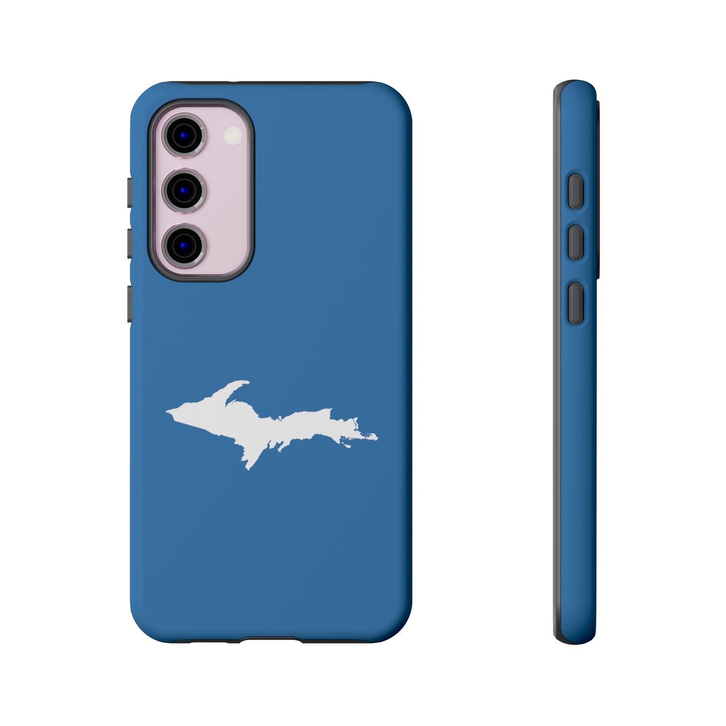 Michigan Upper Peninsula Tough Phone Case (Lake Superior Blue w/ UP Outline) | Samsung & Pixel Android