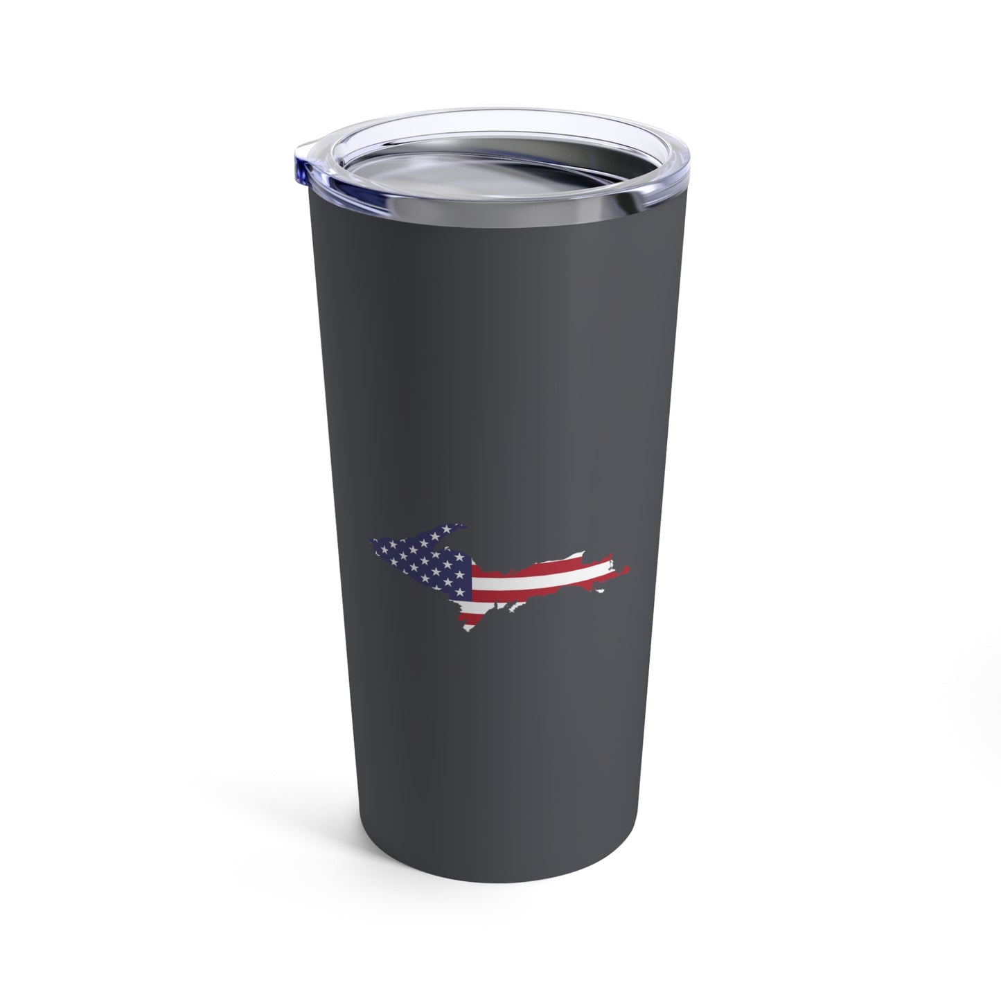 Michigan Upper Peninsula Tumbler (w/ UP USA Flag) | Iron Ore Grey - 20oz