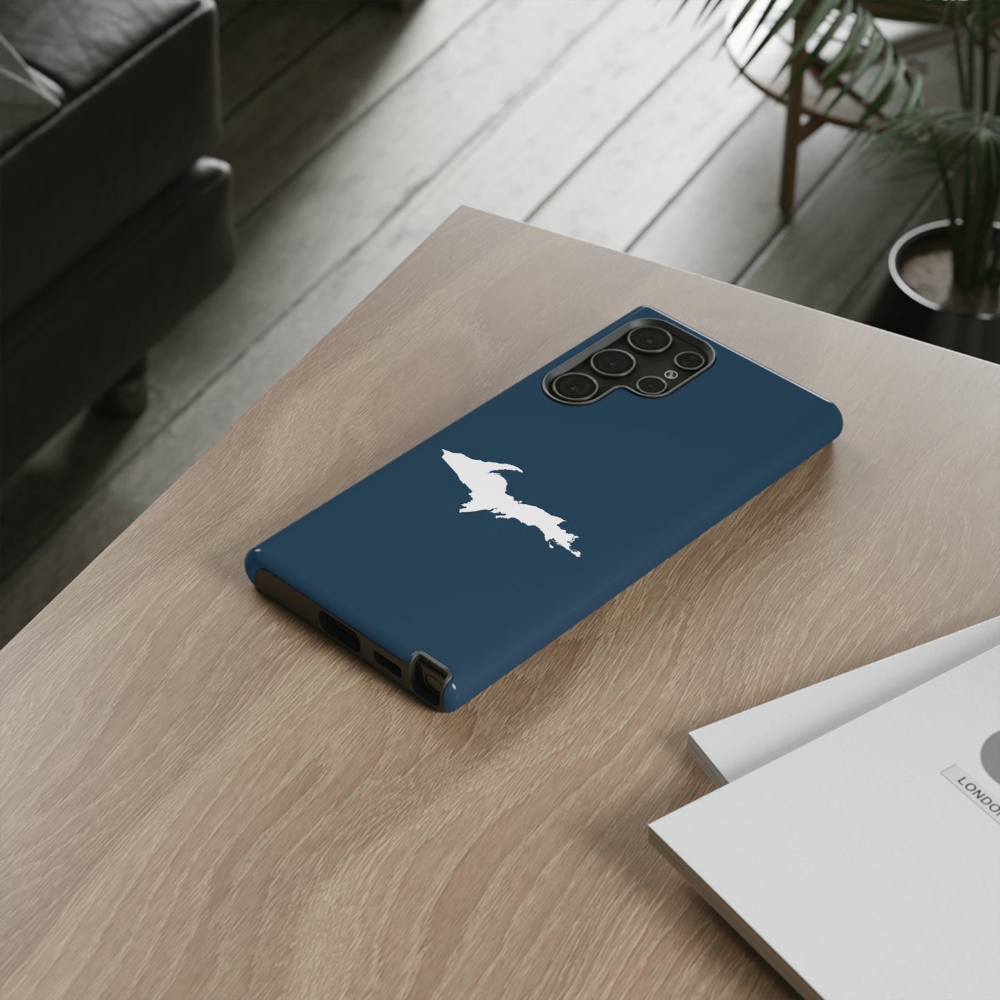 Michigan Upper Peninsula Tough Phone Case ('37 Caddie Cavalier Blue w/ UP Outline) | Samsung & Pixel Android