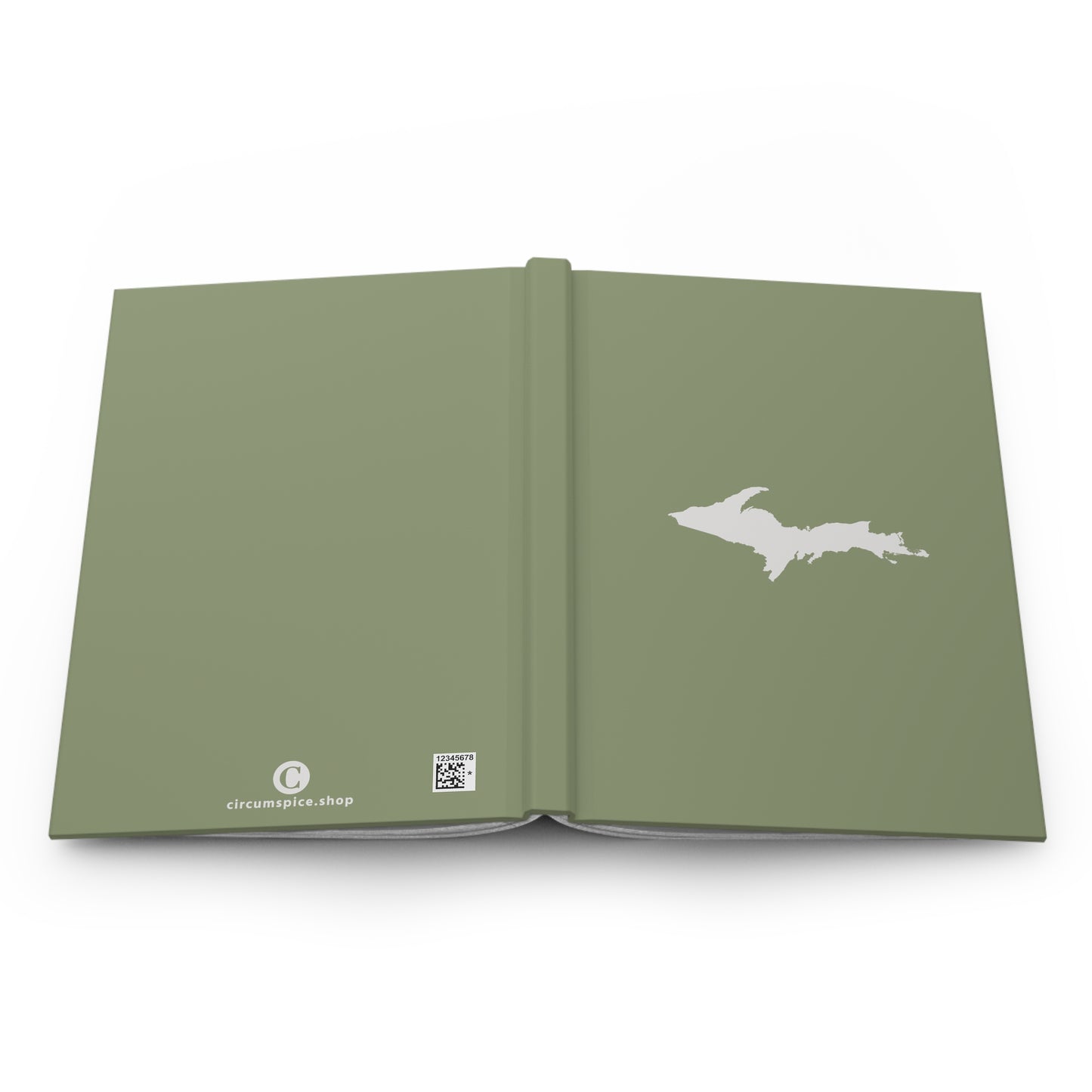 Michigan Upper Peninsula Hardcover Journal (Beachgrass Green w/ UP Outline) | Ruled - 150pgs