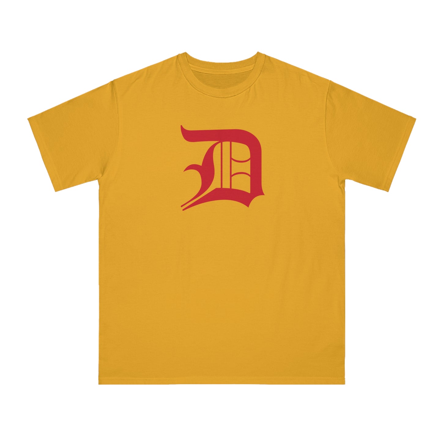 Detroit 'Old English D' T-Shirt (Aliform Red) | Unisex Organic