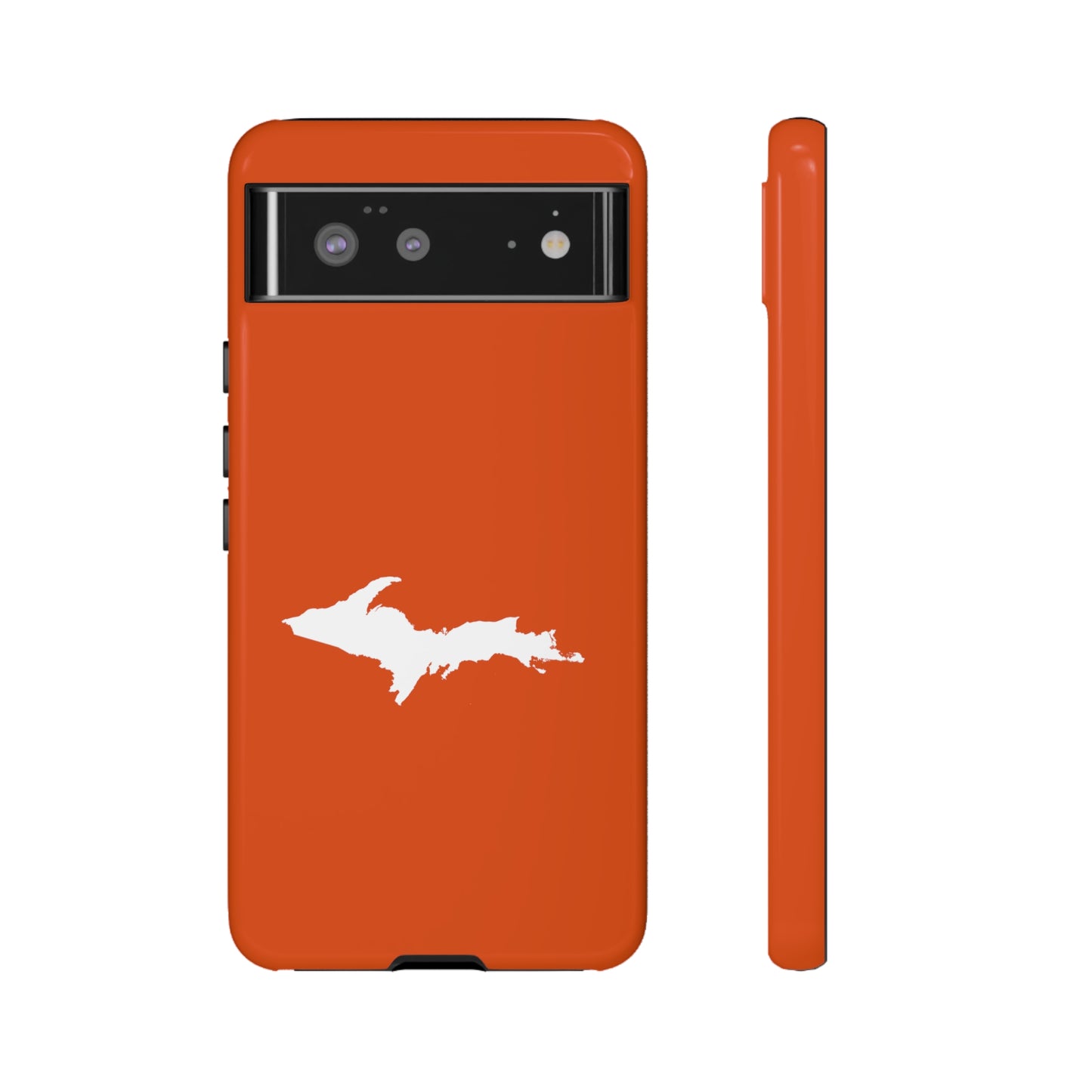 Michigan Upper Peninsula Tough Phone Case (Maple Leaf Orange w/ UP Outline) | Samsung & Pixel Android