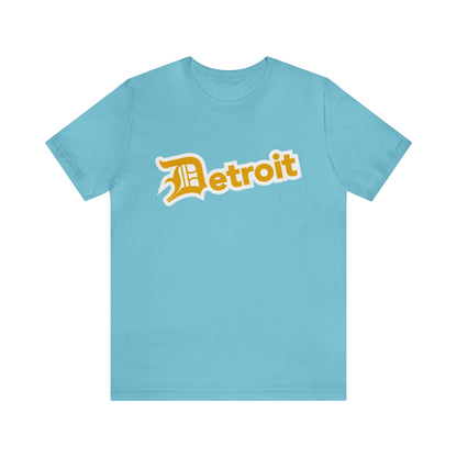 'Detroit' T-Shirt (Gold w/ Old English 'D') | Unisex Standard