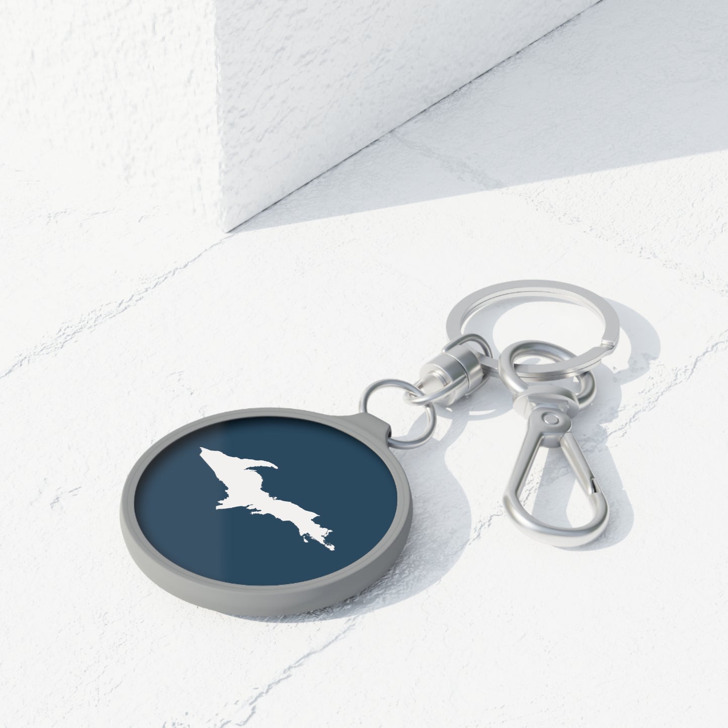 Michigan Upper Peninsula Keyring (w/ UP Outline) | '37 Caddie Blue