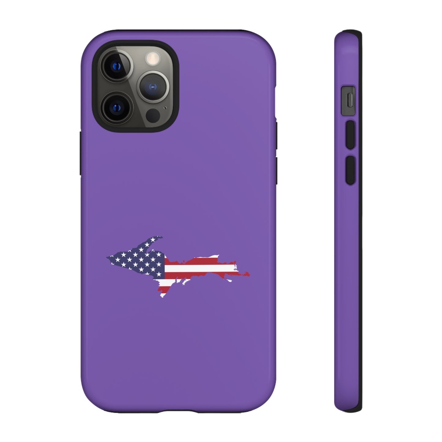 Michigan Upper Peninsula Tough Phone Case (Lake Iris w/ UP USA Flag Outline) | Apple iPhone