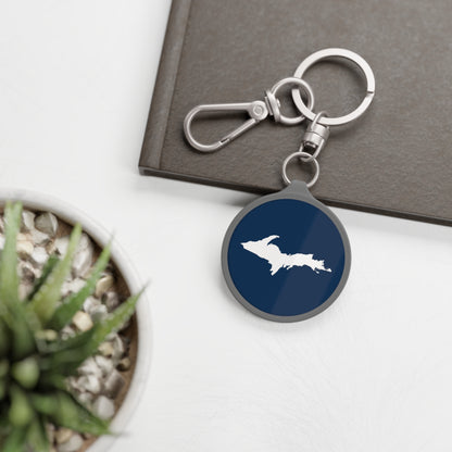 Michigan Upper Peninsula Keyring (w/ UP Outline) | Navy