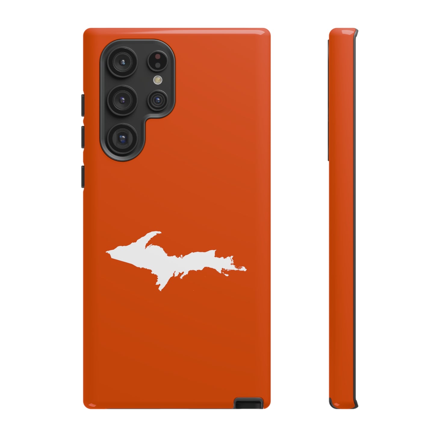 Michigan Upper Peninsula Tough Phone Case (Maple Leaf Orange w/ UP Outline) | Samsung & Pixel Android