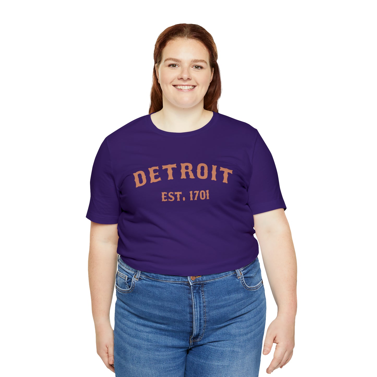 'Detroit EST. 1701' T-Shirt (Copper Ballpark Font) | Unisex Standard