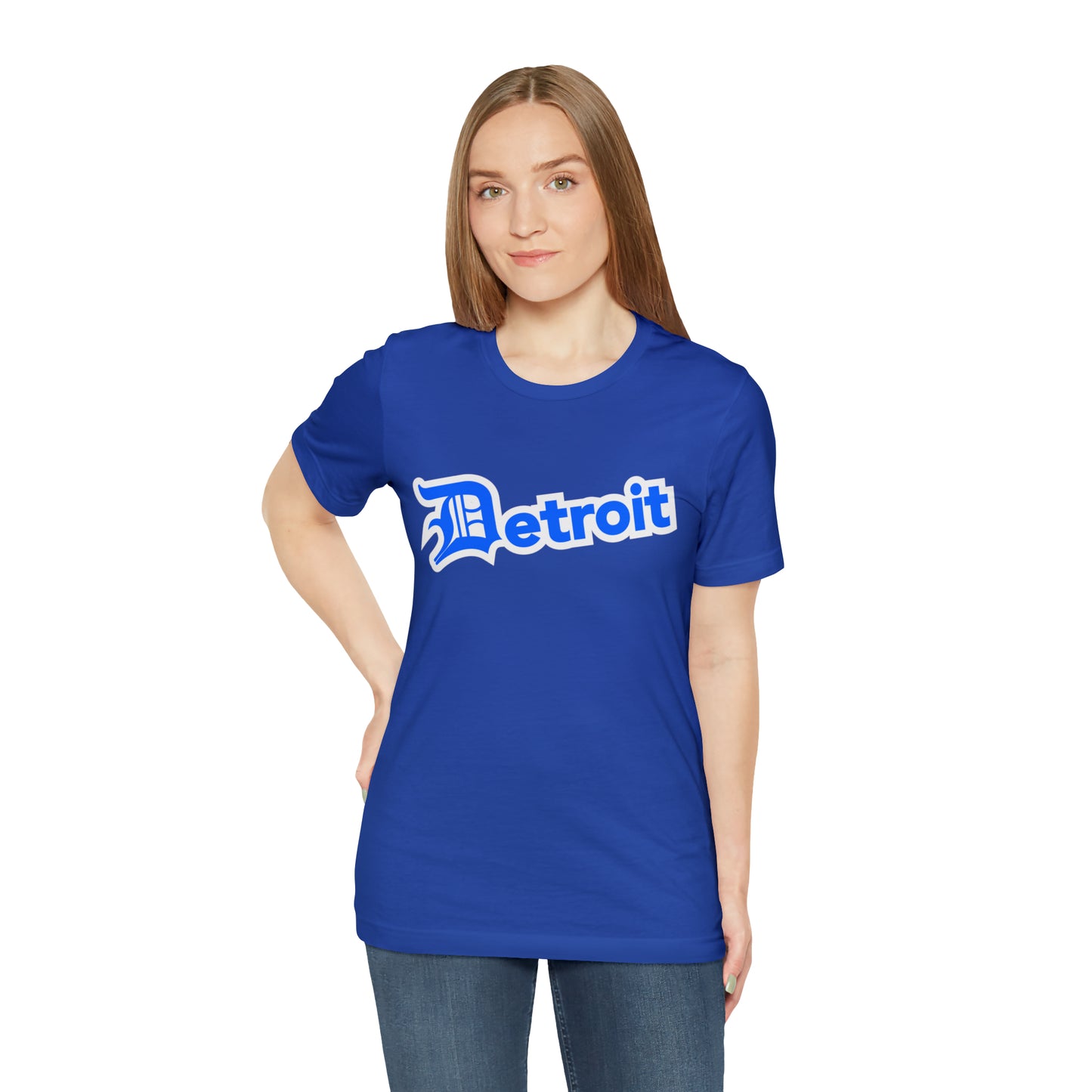 'Detroit' T-Shirt (MotorTown Blue w/ Old English 'D') | Unisex Standard