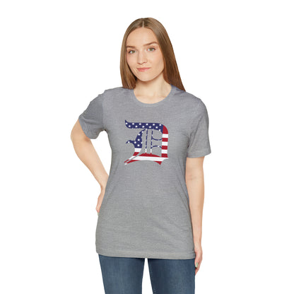 Detroit 'Old English D' T-Shirt (Patriotic Edition) | Unisex Standard