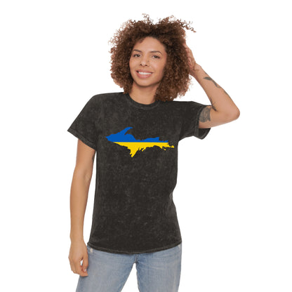 Michigan Upper Peninsula T-Shirt (w/ UP Ukraine Flag) | Unisex Mineral Wash