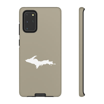 Michigan Upper Peninsula Tough Phone Case (Petoskey Stone Beige w/ UP Outline) | Samsung & Pixel Android