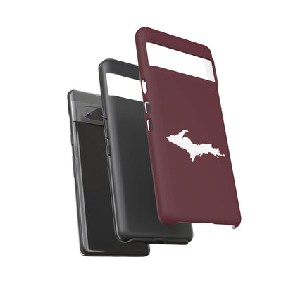 Michigan Upper Peninsula Tough Phone Case (Pinot Red w/ UP Outline) | Samsung & Pixel Android