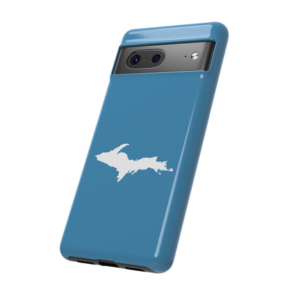 Michigan Upper Peninsula Tough Phone Case (Lake Michigan Blue w/ UP Outline) | Samsung & Pixel Android