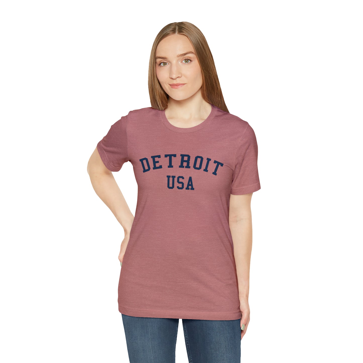 'Detroit USA' T-Shirt (Collegiate Font) | Unisex Standard