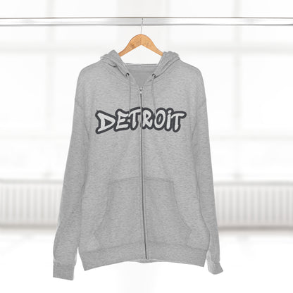 'Detroit' Hoodie (Iron Ore Grey Tag Font) | Unisex Full Zip