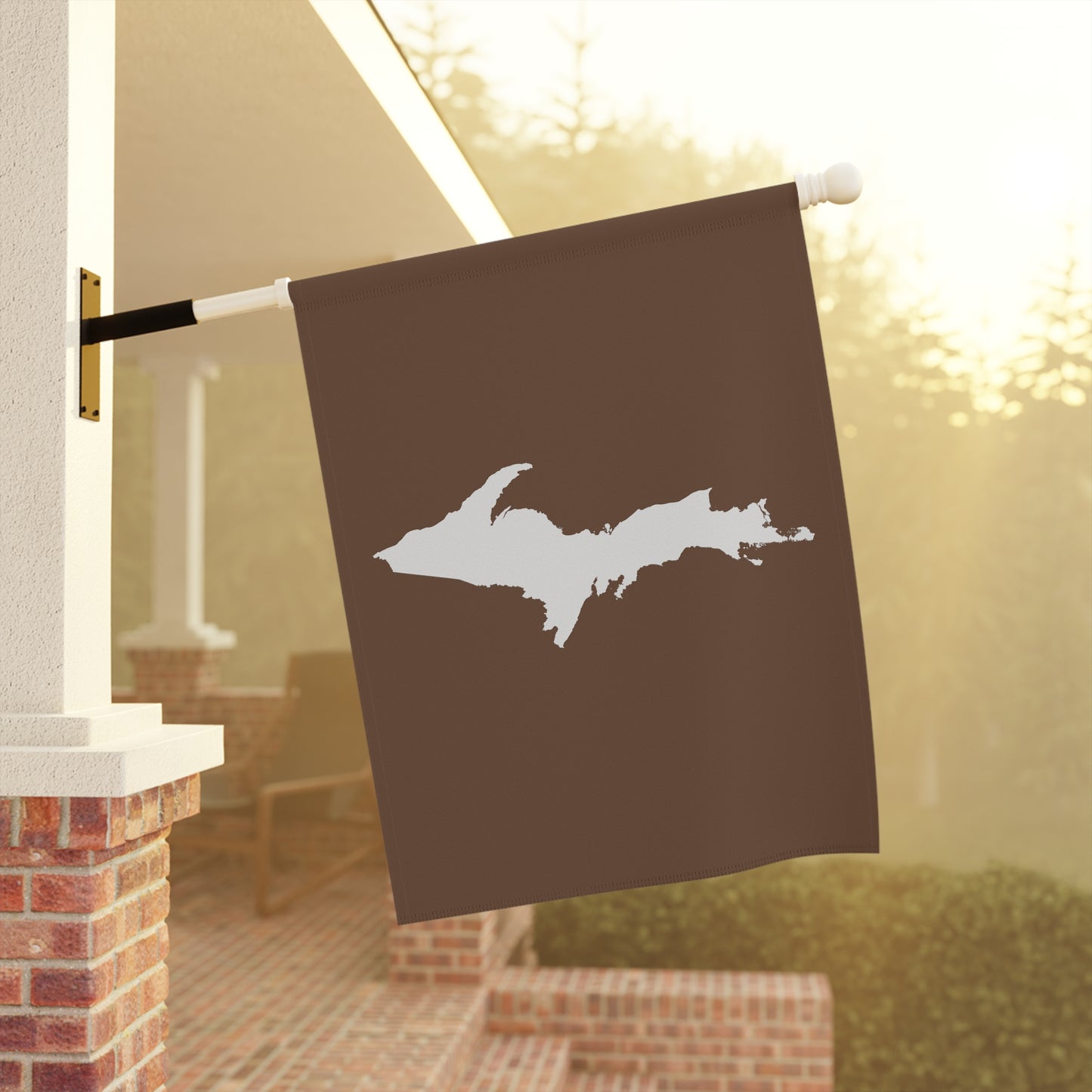 Michigan Upper Peninsula Home & Garden Flag (w/ UP Outline) | Coffee Color