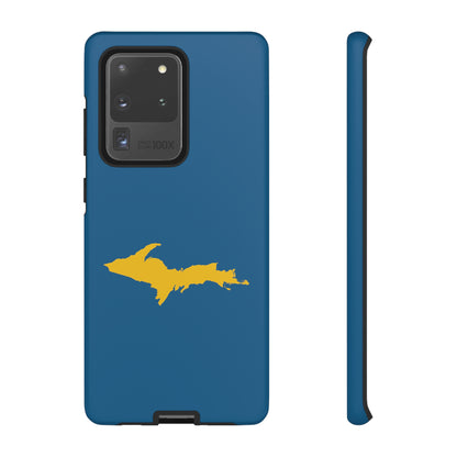 Michigan Upper Peninsula Tough Phone Case (Blueberry w/ Gold UP Outline) | Samsung & Pixel Android