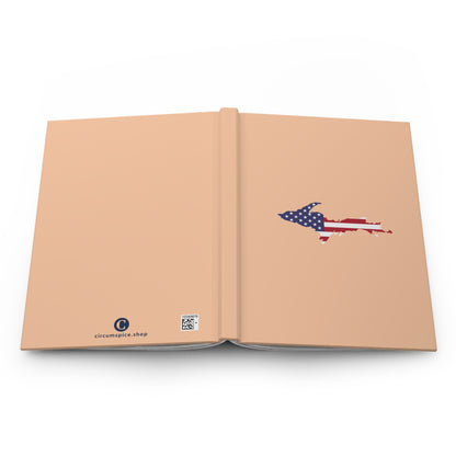 Michigan Upper Peninsula Hardcover Journal (w/ UP USA Flag) | Ruled - Peach