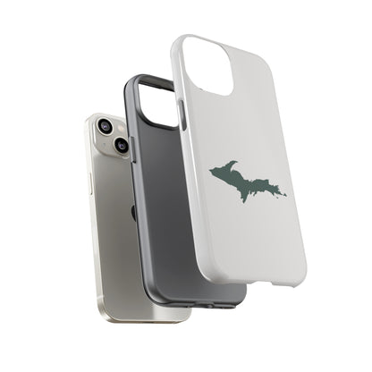 Michigan Upper Peninsula Tough Phone Case (Birch Bark White w/ Green UP Outline) | Apple iPhone