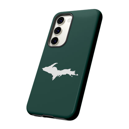 Michigan Upper Peninsula Tough Phone Case (Green w/ White UP Outline) | Samsung & Pixel Android